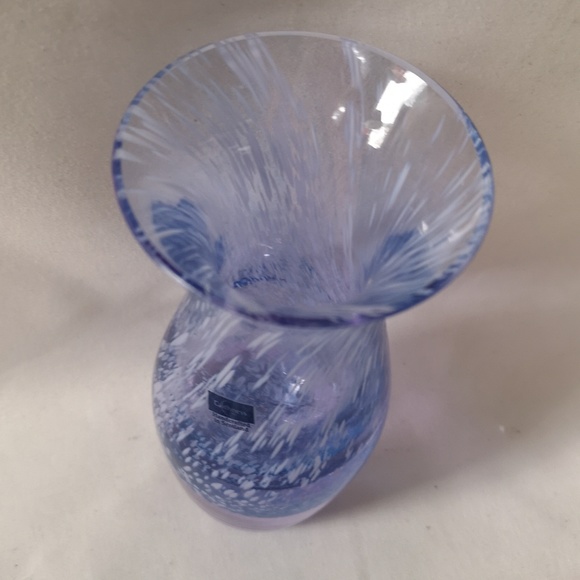 Gorgeous Small Glass Art Vase by Caithness Scotland, Purple Blue Mottled Pattern - Picture 3 of 5
